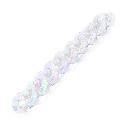 Clear AB Handmade Acrylic Curb Chains, Twisted Chain, Clear AB, Link: 30x21x6mm, about 39.37 inch(1m)/strand