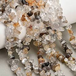 Herkimer Diamond Нити натуральных алмазных бусин херкимер, чип, 5~14.5x4~8x3.5~6 мм, отверстие : 0.7~0.8 мм, 31.89~32.05'' (81~81.4 см)