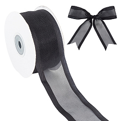 Noir Ruban polyester, pour accessoires de vêtement, décoration cadeau, noir, 1-1/2 pouces (39 mm), environ 24.06 yards (22m)/rouleau
