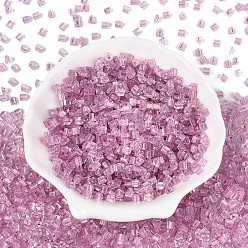 Фламинго Прозрачные внутри цветные стеклянные бусины, треугольные, фламинго, 3.4x3.4~3.8x3.4~3.8 мм, отверстие : 1 мм, Около 7500 шт / фунт