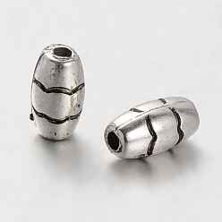 Argent Antique Espaceurs de billes en plastique ccb, riz, argent antique, 8x4mm, Trou: 1mm