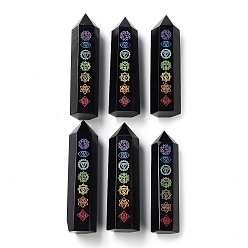 Обсидиан Башня из натурального обсидиана, целебные каменные палочки, Рейки чакра балансировка энергии медитация терапия декоры, шестиугольник призма, 24~27.5x20~23x88~94 мм