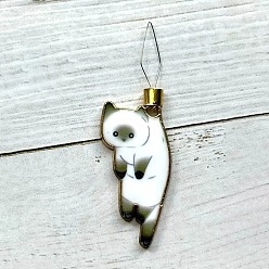 Белый Нитевдеватель в форме кошки из сплава эмали, инструменты нитенаправителя, с железной проволокой, белые, 55x17.5x4 мм