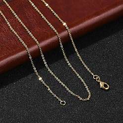 Настоящее золото 18K 1мм стойка покрытие латунный кабель цепи ожерелья для женщин мужчин, без кадмия и без свинца, 901 застежка из нержавеющей стали, долговечный, реальный 18 k позолоченный, 19.29 дюйм (49 см)