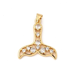 Другие Латунные микро проложить кубического циркония подвески, без кадмия и без свинца, реальный 16 k позолоченный, 24.5x22x3.5 мм, отверстие : 4x5 мм