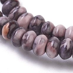 Rosigbraun Synthetische Erzperlenstränge, gefärbt, Rondell, rosigbraun, 4x2 mm, Bohrung: 1 mm, ca. 155 Stk. / Strang, 14.96 Zoll (38 cm)