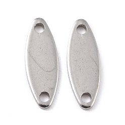 Stainless Steel Color Tarnish Resistant 201 Stainless Steel Links Connectors, Oval, Stainless Steel Color, 15x5x1mm, Hole: 1.4mm