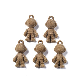 Camel Flocky Acrylic Pendants, Human, Camel, 33.5x18x12mm, Hole: 3mm