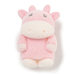 (461) Высокий Металлик Виноград Милые подвески из флокированной смолы, Подвески в виде животных с железными петлями с платиновым покрытием, крупный рогатый скот, 25x16x15 мм, отверстие : 2 мм