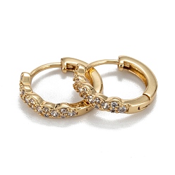 Белый Сверкающие кубические циркониевые серьги-кольца для девочек и женщин, без свинца, без никеля и без кадмия, настоящие 18 позолоченные серьги из латуни k, белые, 13x14x2.5 мм, штифты : 0.7 мм