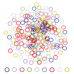 (52) Непрозрачная лаванда 270шт. 9 цвета, рельефный стиль, железные витые открытые соединительные кольца, текстурированная круглая, разноцветные, 18 датчик, 10x1 мм, внутренний диаметр: 7.5 мм, 30 шт / цвет