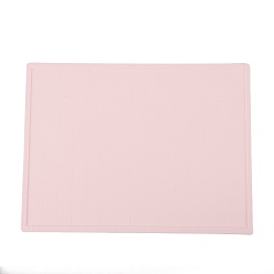 Pink Силиконовые горячие подушечки термостойкие, со шкалой, для горячих блюд теплоизоляционная прокладка кухонный инструмент, прямоугольные, розовые, 40x30x0.3 см