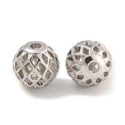 Платина Покрытие стойки латунь микропаве прозрачные кубические циркониевые бусины, без свинца и без кадмия, долговечный, платина, 8x8 мм, отверстие : 1.8 мм