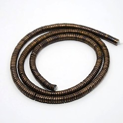 с Покрытием Меди Файнштейн Electroplate немагнитных синтетический гематит бисер пряди, бисер нитей, плоским поворот, с медным покрытием, 4x1~1.5 мм, отверстие : 1 мм, около 353 шт / нитка, 15.7 дюйм