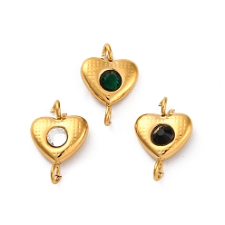 (52) Непрозрачная лаванда 304 подвески-сердечки из нержавеющей стали со стразами, ионное покрытие (ip), реальный 14 k позолоченный, разноцветные, 12.5x8x2.5 мм, отверстие : 1.8 мм