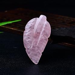 Розовый Кварц Скульптура из натурального розового кварца с перьями, украшение для витрины, для украшения рабочего стола домашнего офиса, 52x25x8 мм