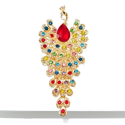 Светло-сиамский Брошь из сплава со стразами для рюкзака, Light Siam, 107x48 мм