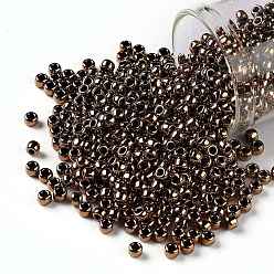 (221) Bronze Toho runde Rocailles, japanische Rocailles, (221) Bronze, 8/0, 3 mm, Bohrung: 1 mm, über 222pcs / Flasche, 10 g / Flasche