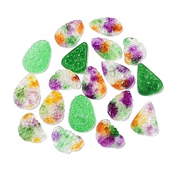 (52) Непрозрачная лаванда Подвески с гравировкой, окрашенные в натуральный белый нефрит, разнообразные, разноцветные, 22~39x21.5~31.5x2~3.5 мм, отверстие : 1~1.2 мм