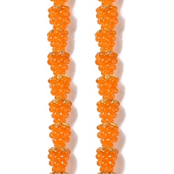 Оранжевый Бусы лэмпворк ручной работы, малина, оранжевые, 12.5x12.5 мм, отверстие : 1.4 мм, около 20 шт / нитка, 9.84'' (25 см)