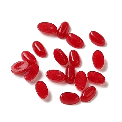 Белый Нефрит Кабошоны из натурального белого нефрита, овальные, красные, 5x3x2 мм