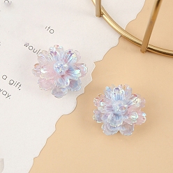 Аква Светящиеся цветочные кабошоны из смолы, светится в темноте, вода, 25 мм, 10 шт / комплект