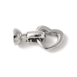 Платина Латунь раз по сравнению с застежками, без свинца и без кадмия, долговечный, стойки покрытие, сердце, платина, 24 мм