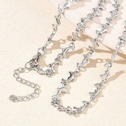 Нержавеющая Сталь Цвет 304 Цепочки-подвески из нержавеющей стали с изображением дельфина для женщин, без потускнения, цвет нержавеющей стали, 15.75 дюйм (40 см)