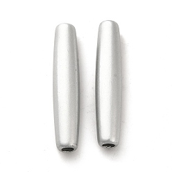 Серебро Абс пластиковые жемчужные бисера, рис, серебряные, 40x8 мм, отверстие : 4 мм, Около 350 шт / 500 г