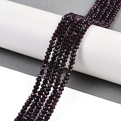 Темно-Красный Бусины из натурального белого нефрита, граненые, шайба, окрашенные, темно-красный, 4~4.5x3 мм, отверстие : 1 мм, около 112~121 шт / нитка, 13.54''~13.98'' (34.4~35.5 см)