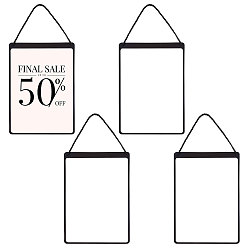 Black Erasable PVC Hanging Price Tags with Rope, Rectangle, Black, 32.5x22.2x0.3cm