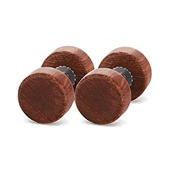 Седло Коричневый Деревянные ушные туннели, плоско-круглые, седло коричневый, 12 мм