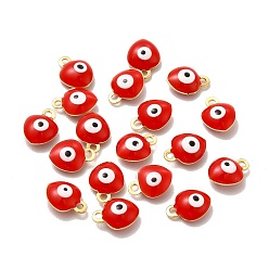 Mixed Color 304 Stainless Steel Evil Eye Enamel Charms, Heart Charm, Golden, Mixed Color, 8x6x3mm, Hole: 1mm