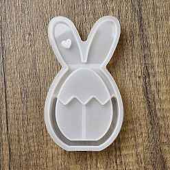 Кролик Пасхальные украшения своими руками силиконовые формы, формы для литья смолы, для уф-смолы, изготовление изделий из эпоксидной смолы, серый, кролик, 132x75x18.5 мм