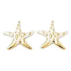 Морская звезда Океан 304 эмалированные подвески из нержавеющей стали, вакуумное покрытие pvd, реальный 18 k позолоченный, прелести морская звезда, 54.5x56.5x6 мм, отверстие : 1.8 мм