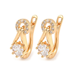 Light Gold Boucles d'oreilles créoles en laiton zircon cubique micro pavé, anneau, or et de lumière, 19x7.5mm