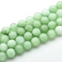 Нектар Природного кварца нитей бисера, окрашенные, круглые, имитация мьянманского нефрита/бирманского нефрита, нектар, 10~10.5 мм, отверстие : 1~1.2 мм, около 37~38 шт / нитка, 14.76~15.16 дюйм (37.5~38.5 см)