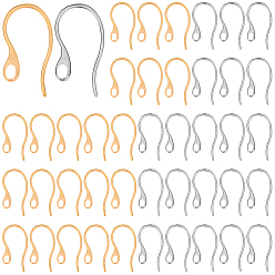 (52) Непрозрачная лаванда 100 шт. 2 цвета 304 крючки для серег из нержавеющей стали, провод уха, с петлями, разноцветные, 22x12x1 мм, отверстие : 3.5x2 мм, 20 датчик, штифты : 0.8x1 мм, 50 шт / цвет