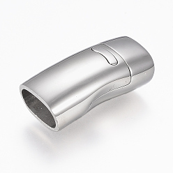 Нержавеющая Сталь Цвет Устойчивы к потускнению 304 магнитные застежки из нержавеющей стали с вклеиваемыми концами, прямоугольные, цвет нержавеющей стали, 27x13x9 мм, отверстие : 7x11 мм