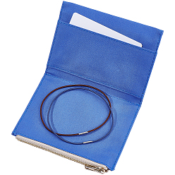Royal Blue 1Pc Rectangle Canvas Storage Bag, File Business Card Bill Bag, with 2Pcs 2 Colors Nylon Travel Notebook Elastic Ropes, Royal Blue, 96x126x2.5mm