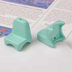 Turquoise Spray Painted Opaque Acrylic Beads, Chair, Turquoise, 24x20x20mm, Hole: 2.5mm