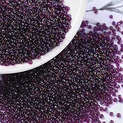 (RR3546) Spkl Fuchsia Lined Ametyhst MIYUKI Round Rocailles Beads, Japanese Seed Beads, (RR3546) Spkl Fuchsia Lined Ametyhst, 15/0, 1.5mm, Hole: 0.7mm, about 5555pcs/bottle, 10g/bottle
