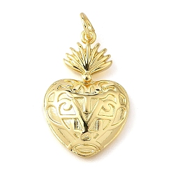 Настоящее золото 18K Латунные подвески, сердце прелести, с прыгающим кольцом, долговечный, без кадмия и без свинца, стойки покрытие, реальный 18 k позолоченный, 24x16x4 мм