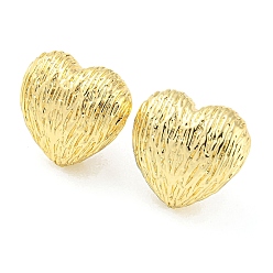 Golden Gestellplattierte Herz-Ohrstecker aus Messing, Bleifrei und cadmium frei, golden, 18x19 mm