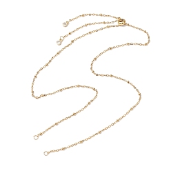 Золотой 304 изготовление колье из нержавеющей стали, с цепочками-сателлитами и латунными скользящими бусинами, золотые, 24.41 дюйм (62 см)