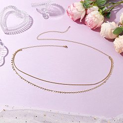 Золотой Латунная звезда подвеска двухслойная панцирная цепь на талию для женщин, с 304 из нержавеющей стали Lobster Claw застежками, золотые, 568 мм