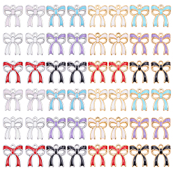 (52) Непрозрачная лаванда 48 шт 12 цвета сплава эмалевые подвески, бантом прелести, разноцветные, 15x13.5x3 мм, отверстие : 1.4 мм, 4 шт / цвет