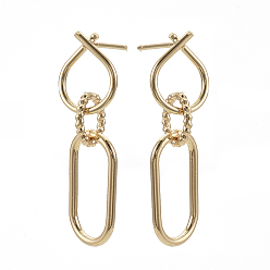 Настоящее золото 18K Изделия из латуни, без никеля , овальный с кольцом, реальный 18 k позолоченный, 31x9 мм, штифты : 1 мм, Кольцо: 8x1 mm, овальный : 17x9x1 mm