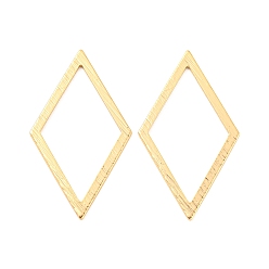 Настоящее золото 18K Латунные соединительные колечки, без кадмия, без никеля и без свинца, , ромбовидный разъем, реальный 18 k позолоченный, 32x18x0.8 мм, внутренний диаметр: 24.5x14 мм