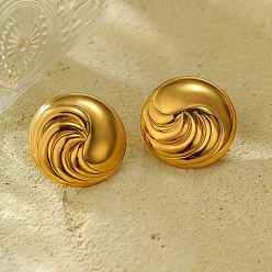 Half Round 304 из нержавеющей стали серьги, золотые, спиральный вихрь, полукруглый, 30 мм